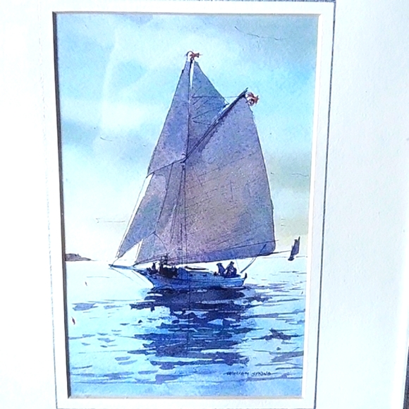 BOOTHBAY HARBOR MAINE ARTIST WILLIAM SPRING  WATERCOLOR - Picture 2 of 7